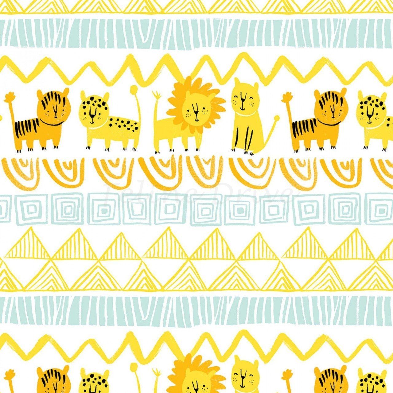 Clothworks Serengeti Beasties Y1777-1 White