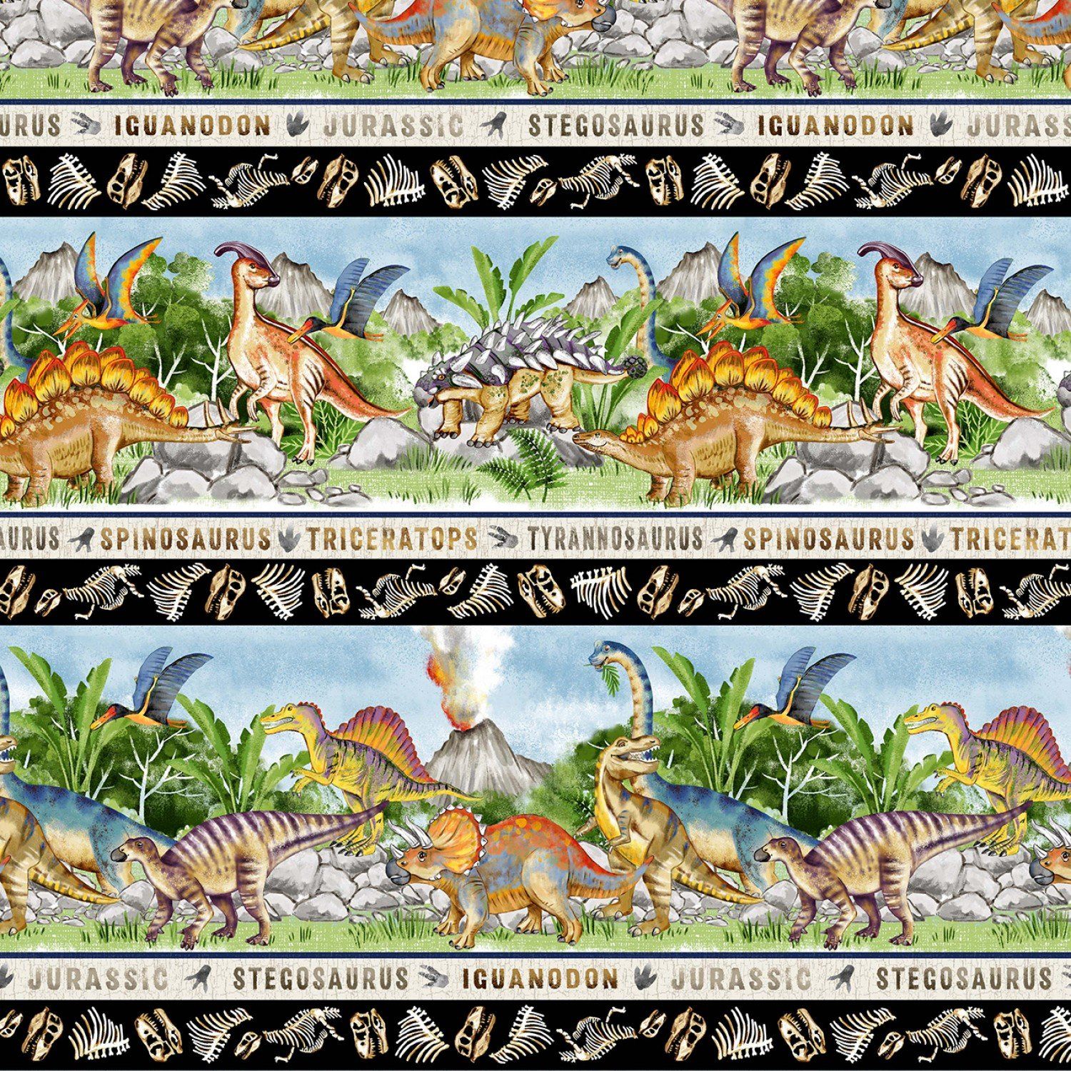 Michael Miller Dinosaur Parade DCX11145-MULT-D