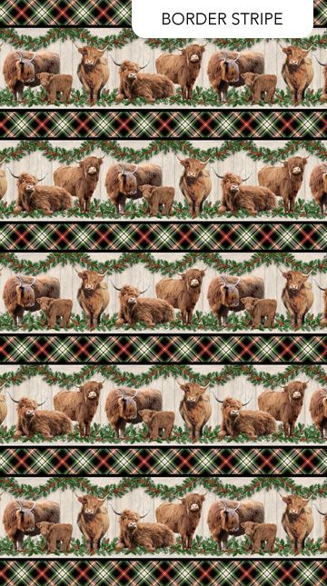 Northcott Highland Heart Border Stripe DP28046-99
