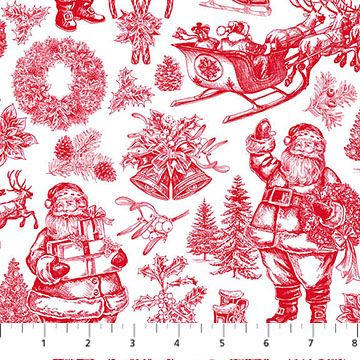 Northcott Vintage Christmas Santa Toile DP28168-10