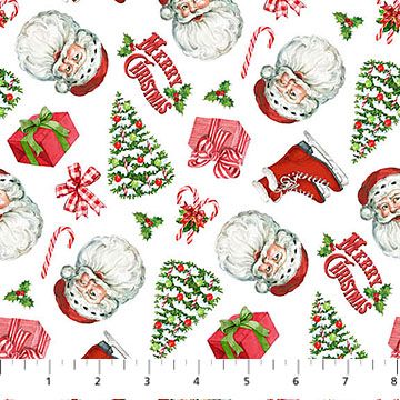 Northcott Vintage Christmas Santa Toss DP28165-10