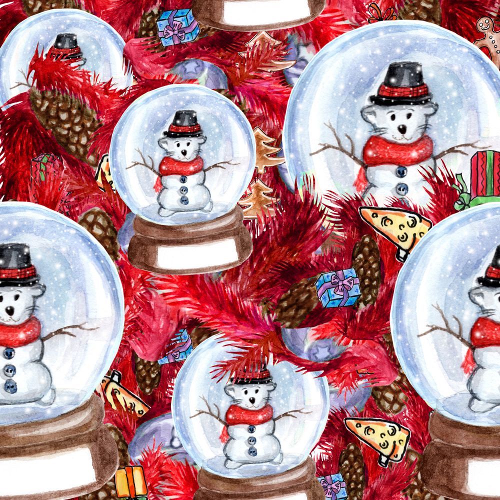 Marshall Dry Goods Christmas Bear Snow Globes Red