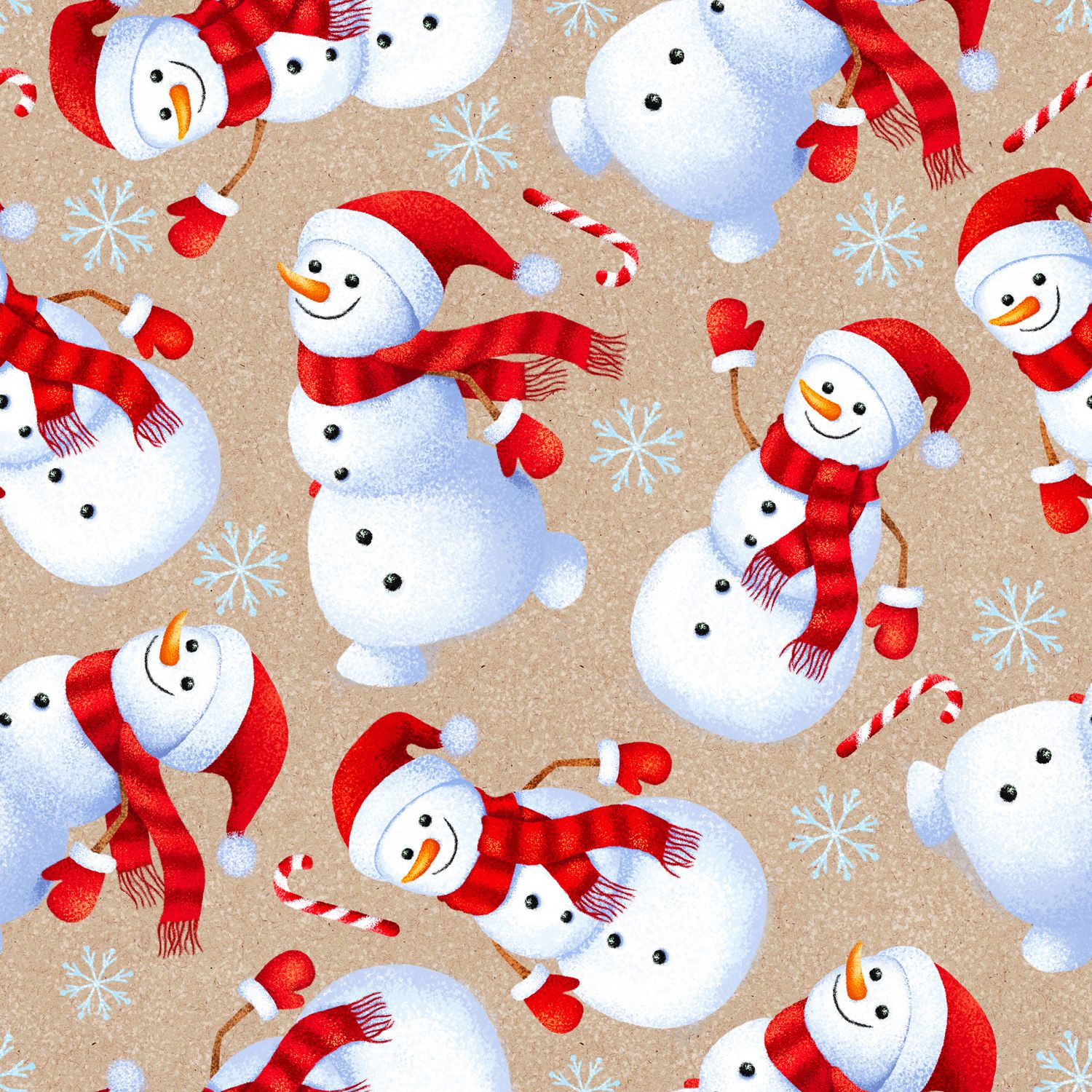 Marshall Dry Goods Christmas Cheery Snowmen Red