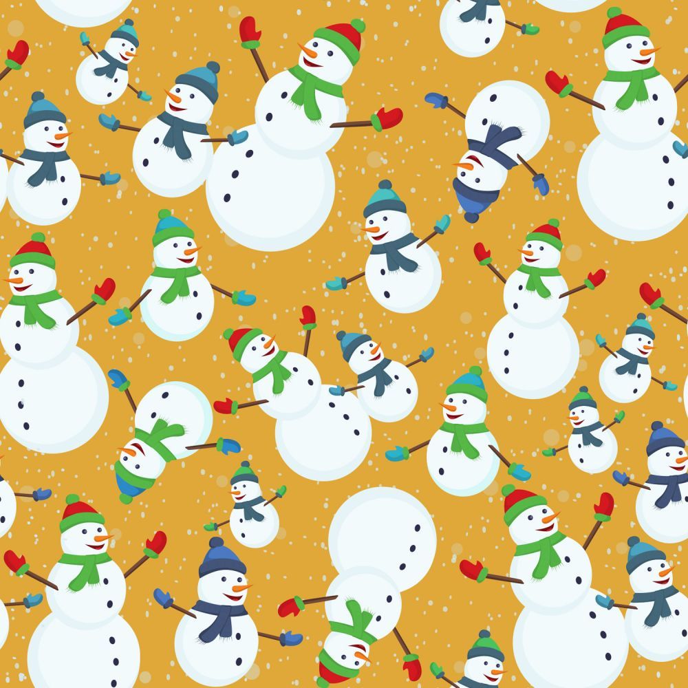 Marshall Dry Goods Christmas Happy Snowmen Gold