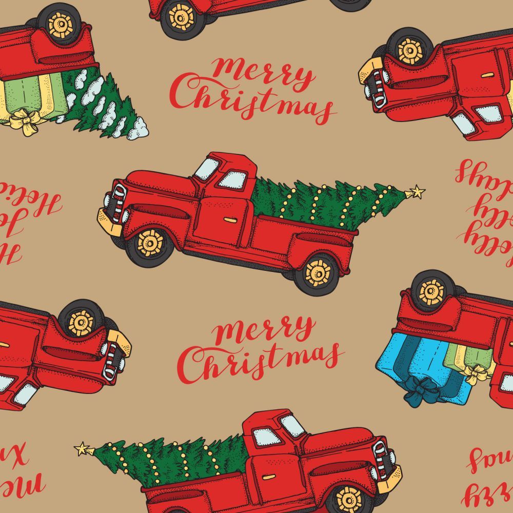 Marshall Dry Goods Christmas Merry X-Mas Truck Camel