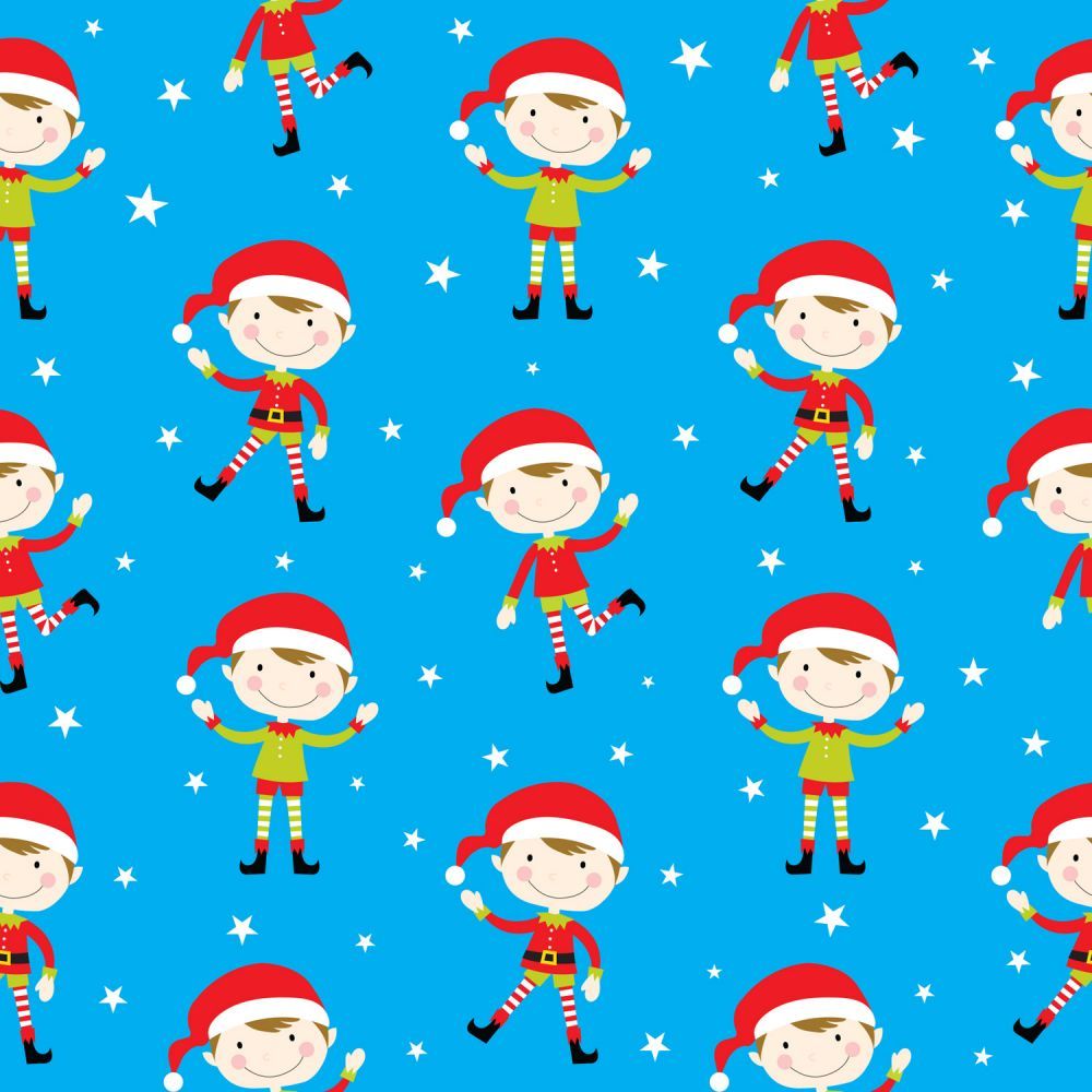 Marshall Dry Goods Christmas Skipping Elves Blue