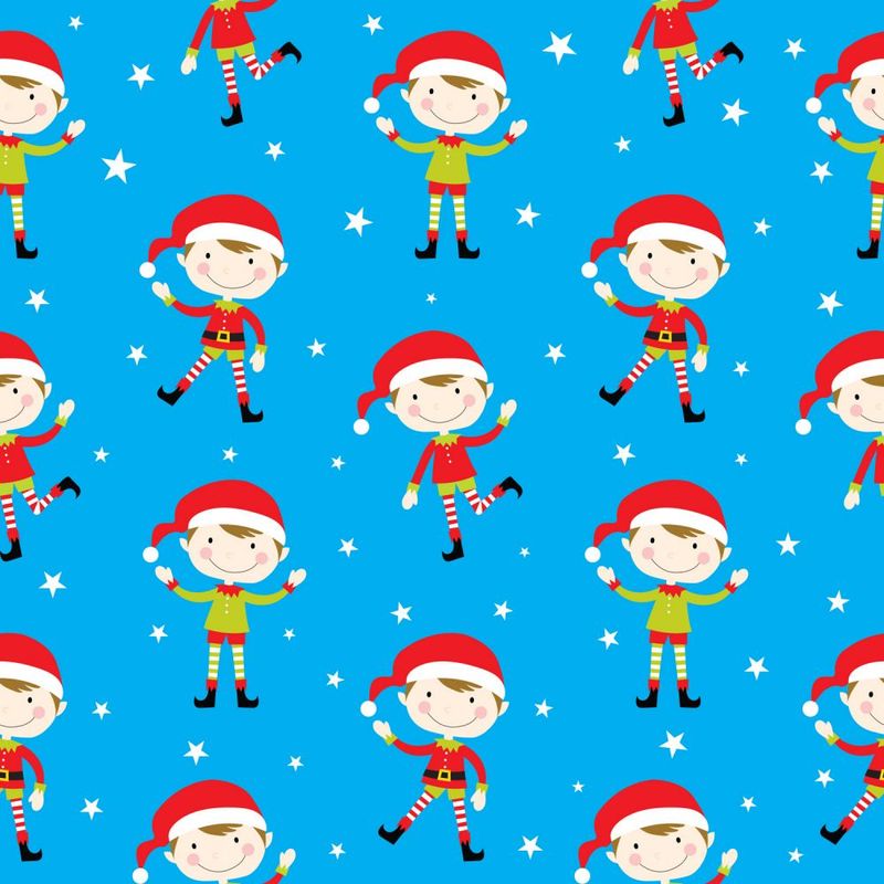 Marshall Dry Goods Christmas Skipping Elves Blue