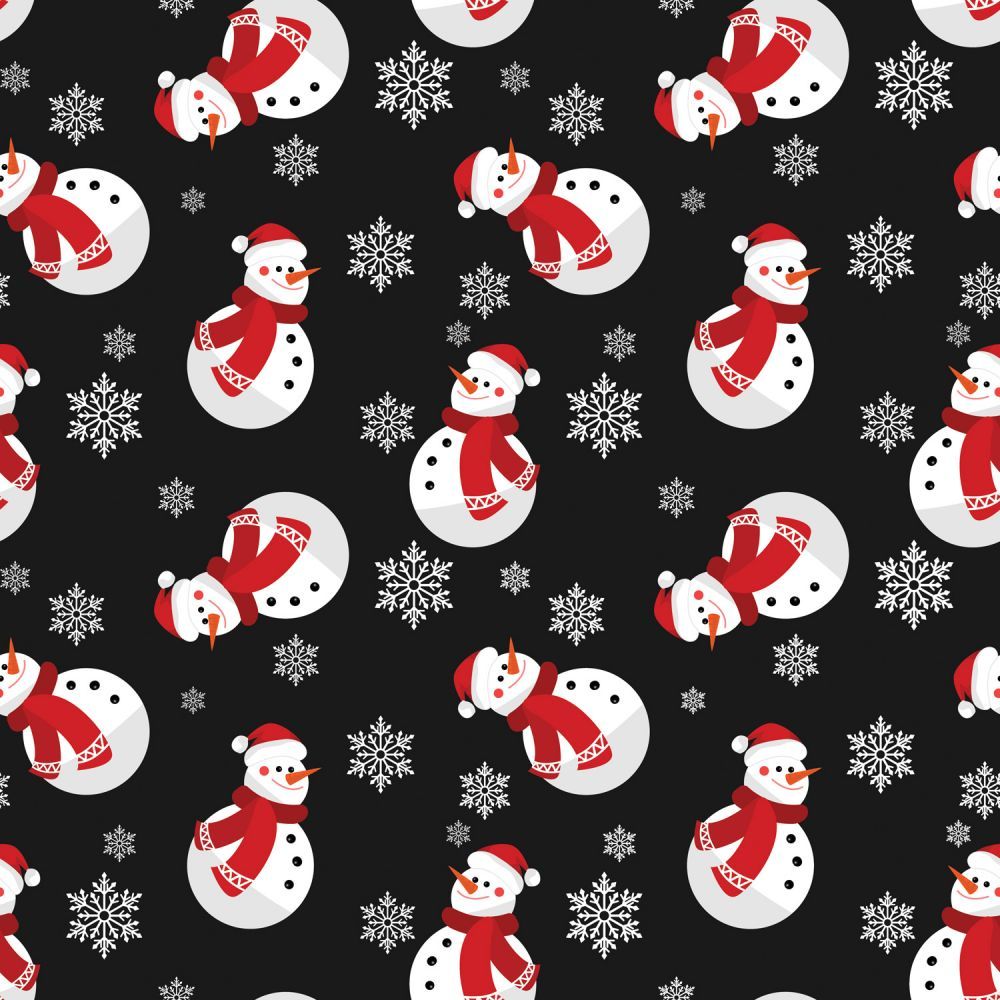 Marshall Dry Goods Christmas Smiling Snowmen Black