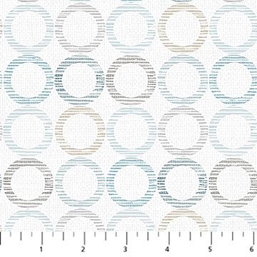 Northcott Dots &amp; Dashes Pale Gray Circles F27283-90 Flannel