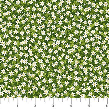 Northcott Bear&#39;s Den Flowers Light Green 27627-72