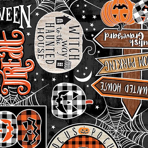 Benartex Happy Hauntings Hocus Pocus Black