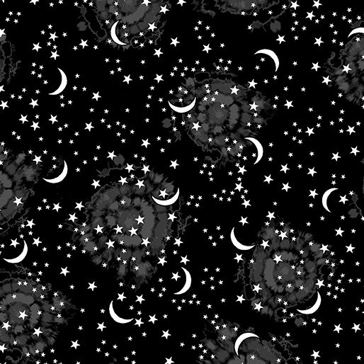 Benartex Happy Hauntings Starry Sky Black