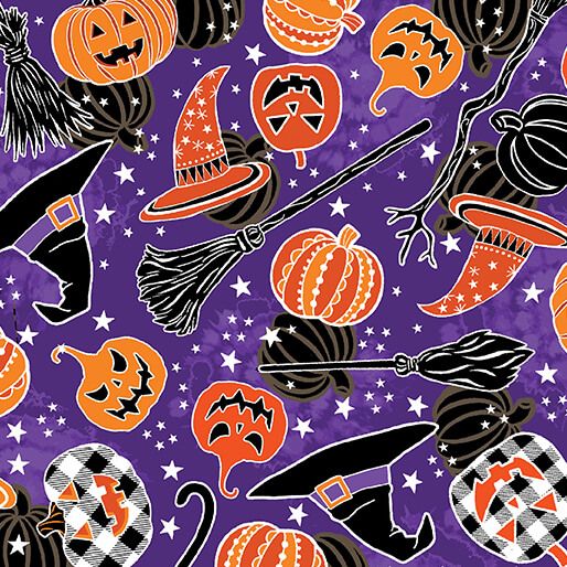Benartex Happy Hauntings Halloween Magic Purple