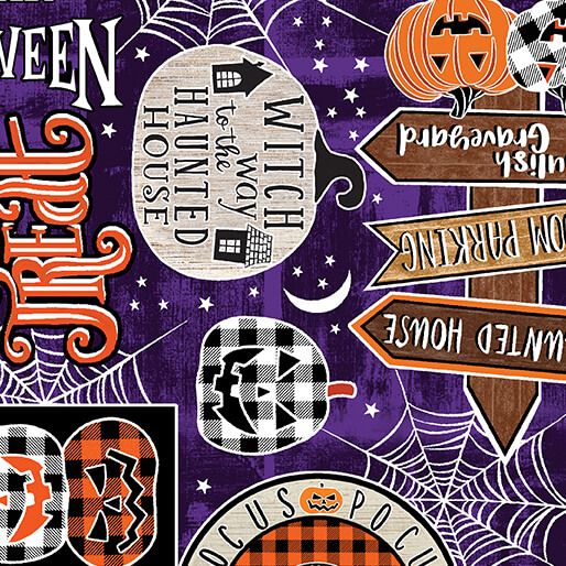 Benartex Happy Hauntings Hocus Pocus Purple