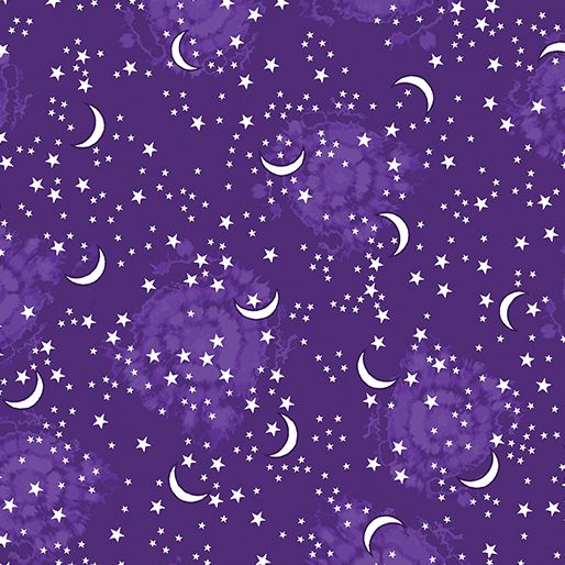 Benartex Happy Hauntings Starry Sky Purple