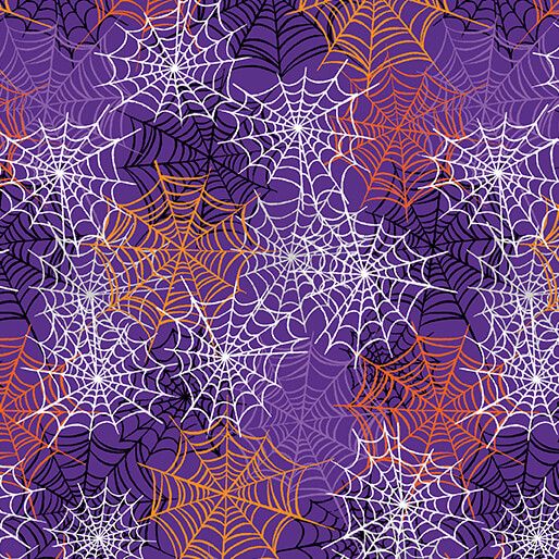 Benartex Happy Hauntings Spooky Spiderwebs Purple