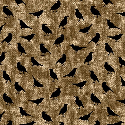 Benartex Harvest Gathering Crows Nutmeg