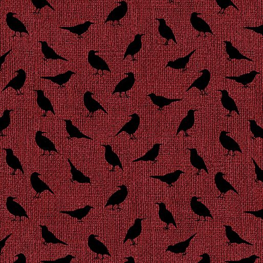 Benartex Harvest Gathering Crows Claret