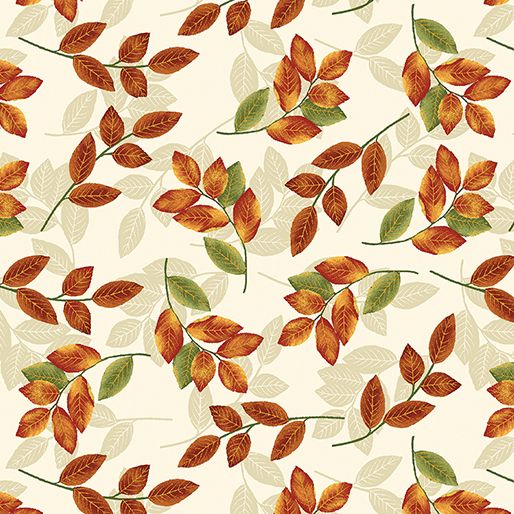 Benartex Harvest Gathering Harvest Gathering Leaves Cream