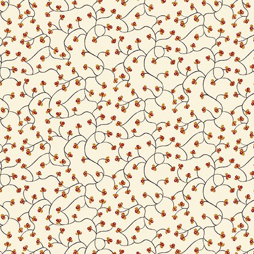Benartex Harvest Gathering Mini Vine Cream
