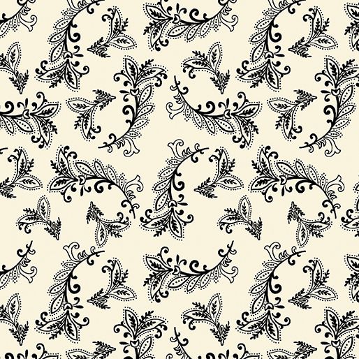 Benartex Harvest Gathering Vining Scroll Cream