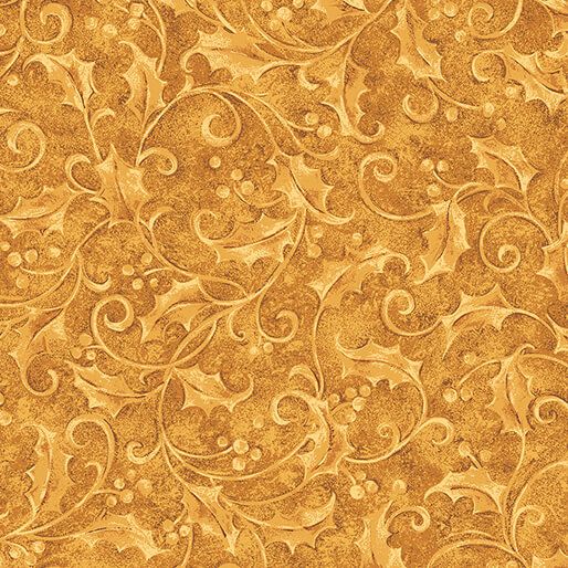 Benartex Star Of Wonder - Star Of Light Holly Gold