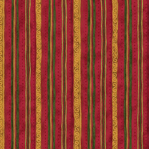 Benartex Star Of Wonder - Star Of Light Scroll Stripe Red