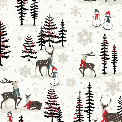Michael Miller Woodland Deer CX10942-CREM-D