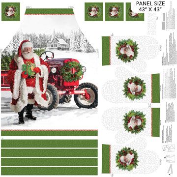 Northcott Here Comes Santa Apron &amp; Oven Mitts Panel DP24076 10