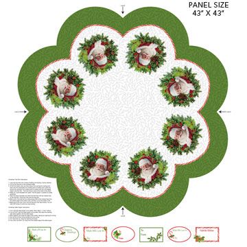 Northcott Here Comes Santa Tree Skirt Panel DP24078 10
