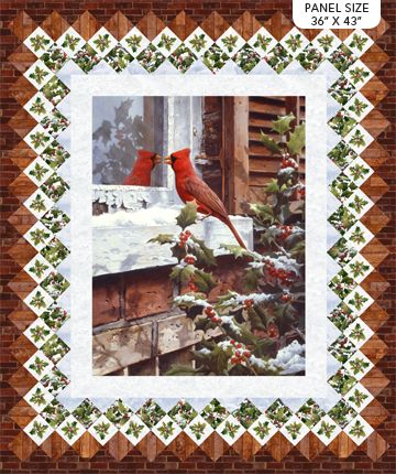 Northcott The Cardinal&#39;s Visit Panel DP24080 34