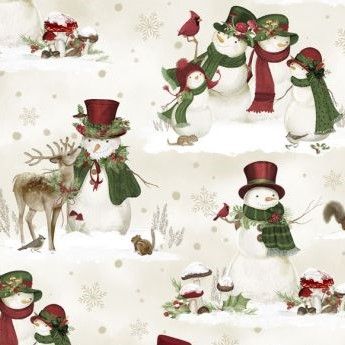 Wilmington Prints Woodland Snowman 27735 273