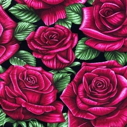 Benartex A Festival Of Roses Festive Roses Black