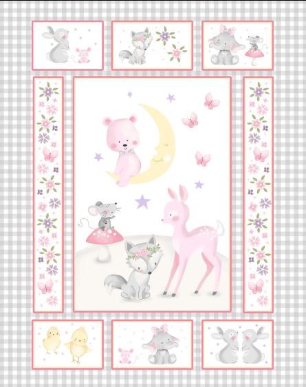 Oasis Fabrics Wee Ones Baby Animal Panel 57 3551