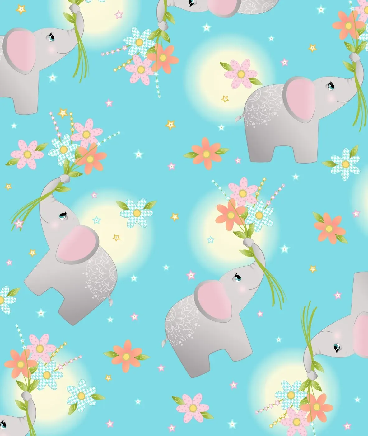 Oasis Fabrics Wee Ones Elephants Coordinate 59 6941