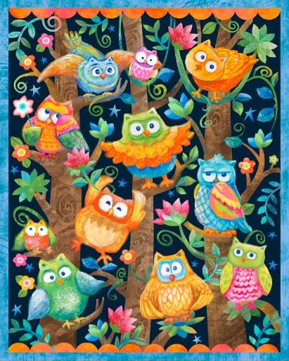 Oasis Fabrics Wee Ones Owl &amp; Jungle Panel 57 4031