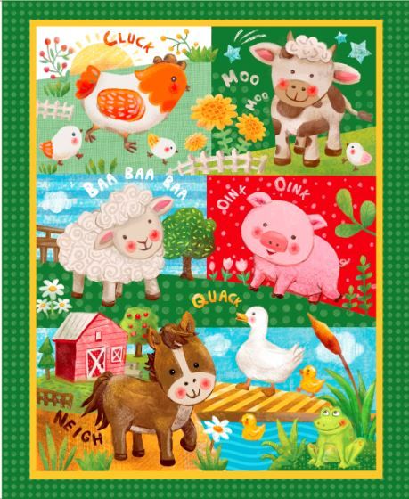 Oasis Fabrics Wee Ones Farm Panel 57 5731
