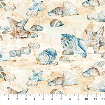 Northcott The Great Outdoors Coastal Scene Blue/Multi DP28452-44