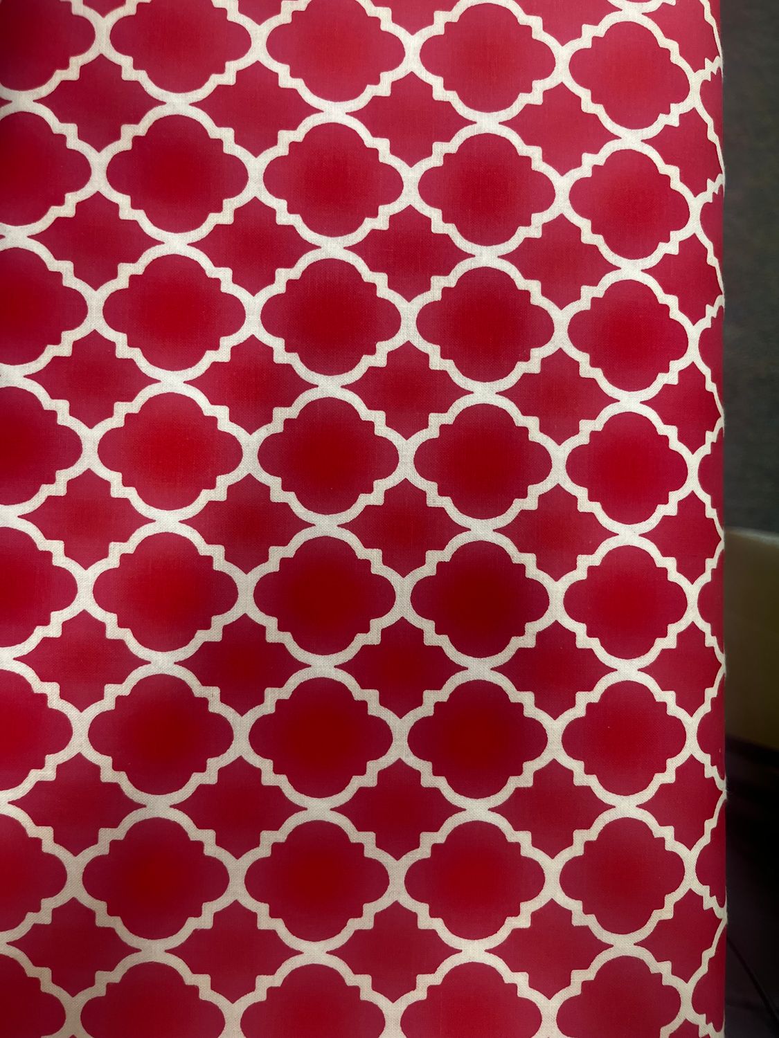 Marshall Dry Goods Fabrics Red Quatrefoil Print