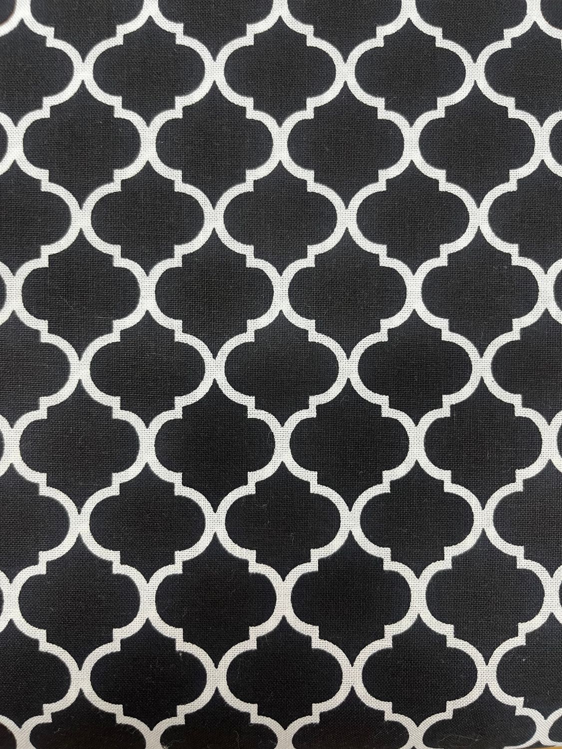 Marshall Dry Goods Quatrefoil Black White 48522