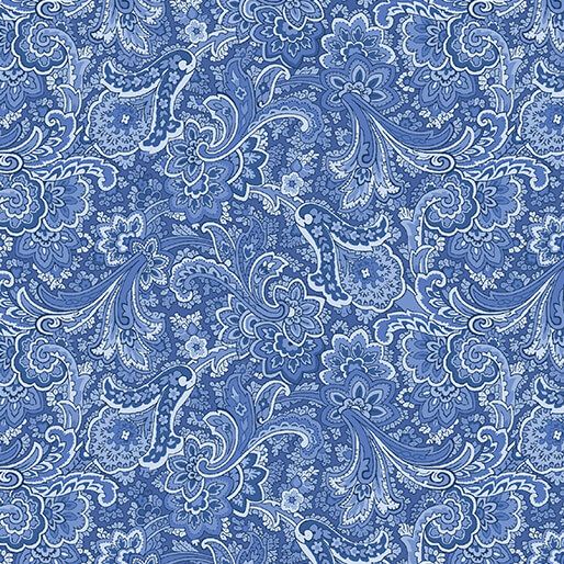 Benartex April&#39;s Garden Khanti Paisley Blue