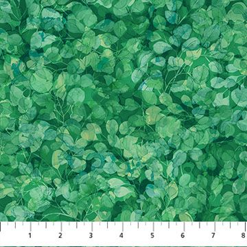 Northcott Veranda Packed Leaves Dark Green DP28401-76