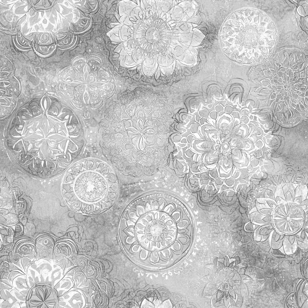 Marshall Dry Goods 108&quot; Vintage Medallion Light Gray