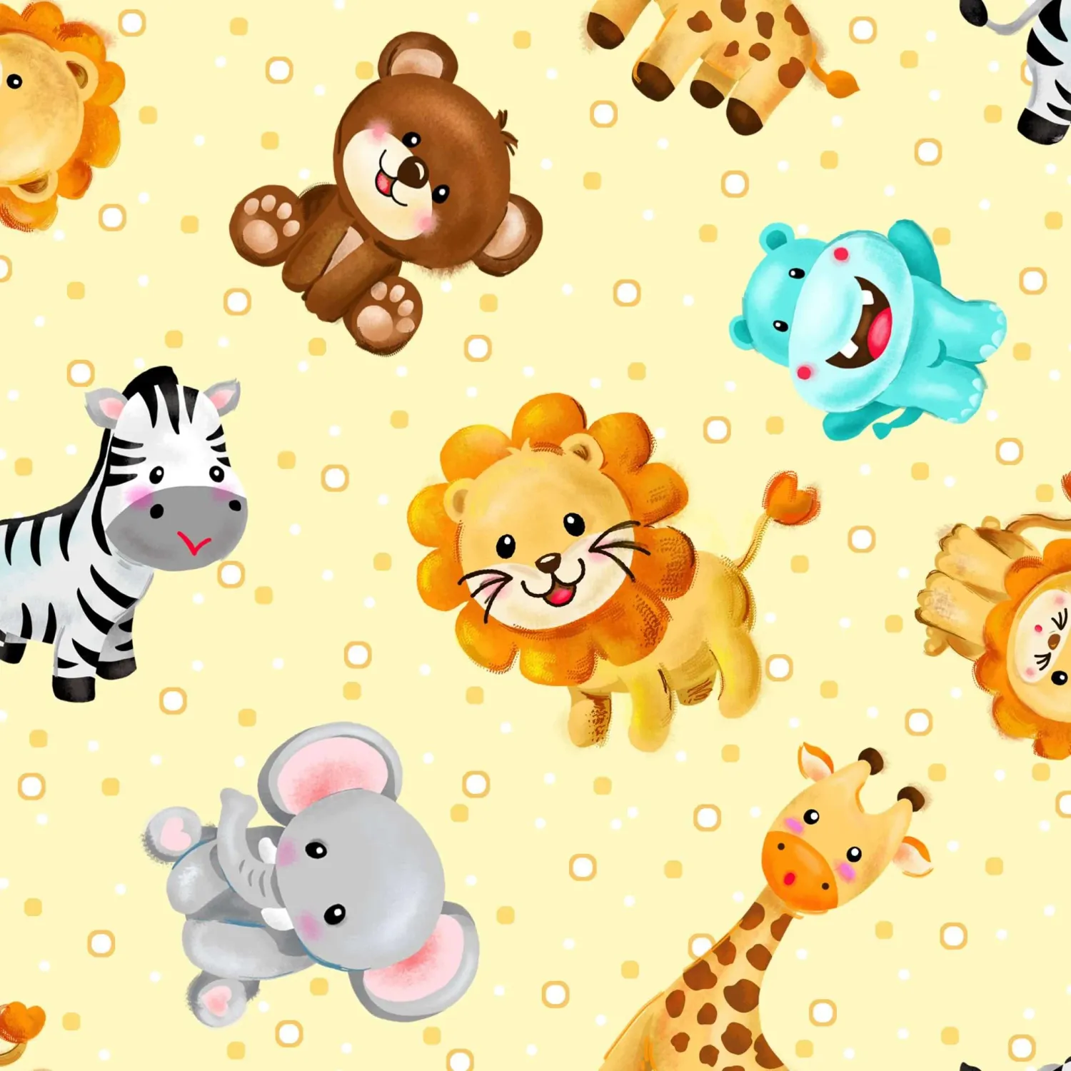 Oasis Fabrics Wee Ones Tossed Animals