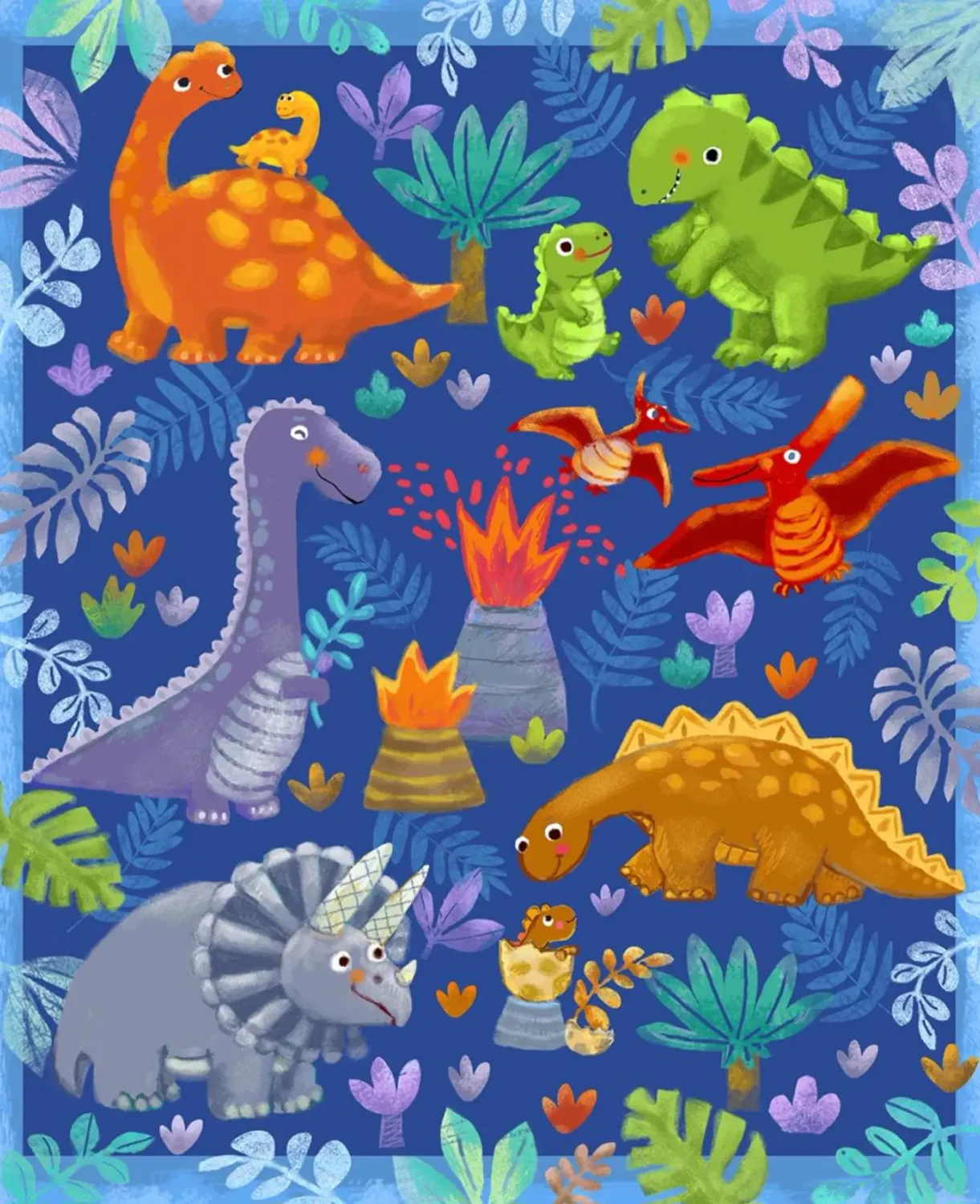 Oasis Fabrics Wee Ones Dinosaur Panel