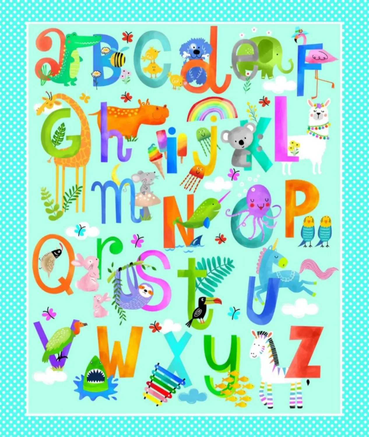 Oasis Fabrics Wee Ones Alphabet Panel