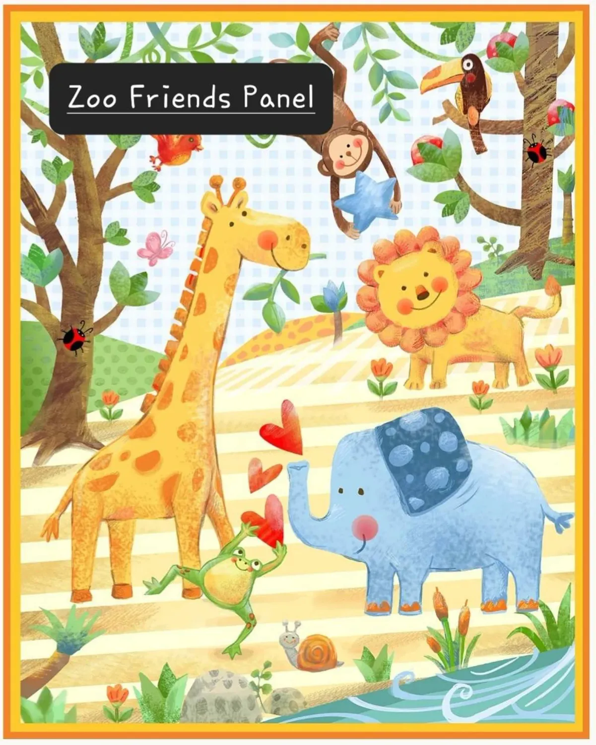 Oasis Fabrics Wee Ones Jungle Party Panel