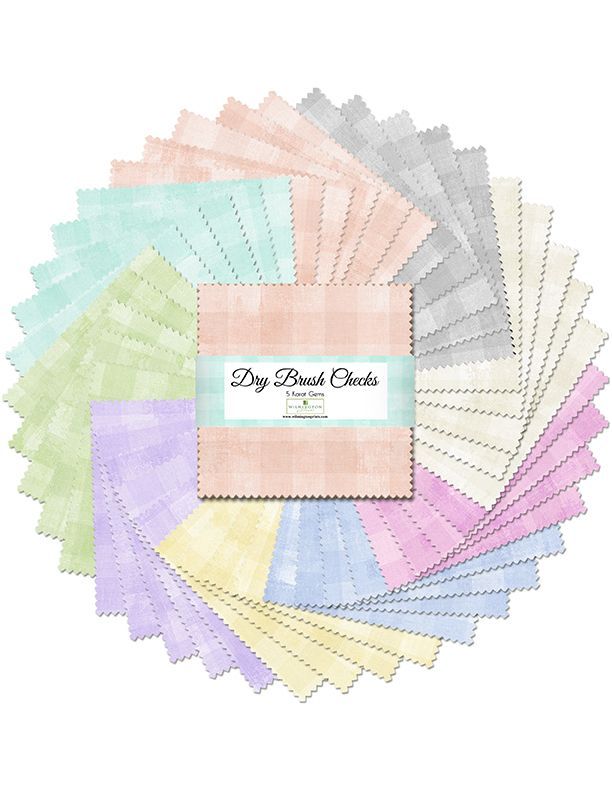 Wilmington Dry Brush Checks 5 Karat Gems Charm Pack