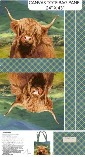 Northcott Highland Home Green Multi Bag Panel