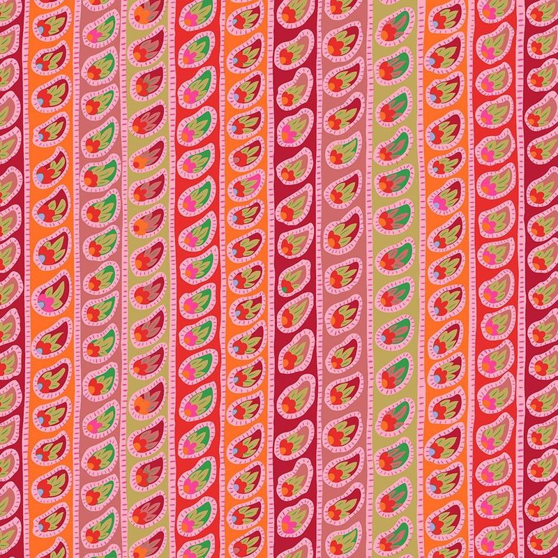Kaffe Fassett Paisley Stripe Red